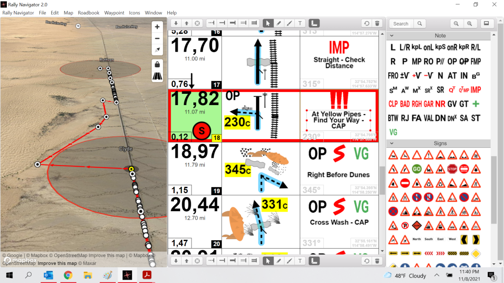 Map layers and route planning tools in Rally Navigator